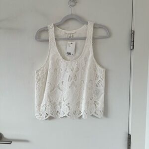 H&M White Lace Tank Top NWT